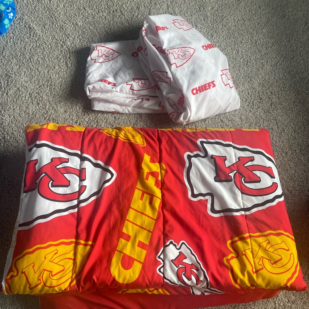 NFL Red and White Comforter Set